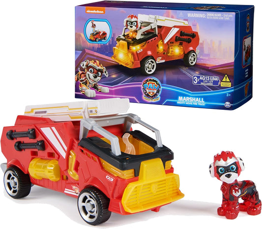 : the Mighty Movie, Firetruck Toy with Marshall Mighty Pups Action Figure, Lights and Sounds, Kids Toys for Boys & Girls 3+