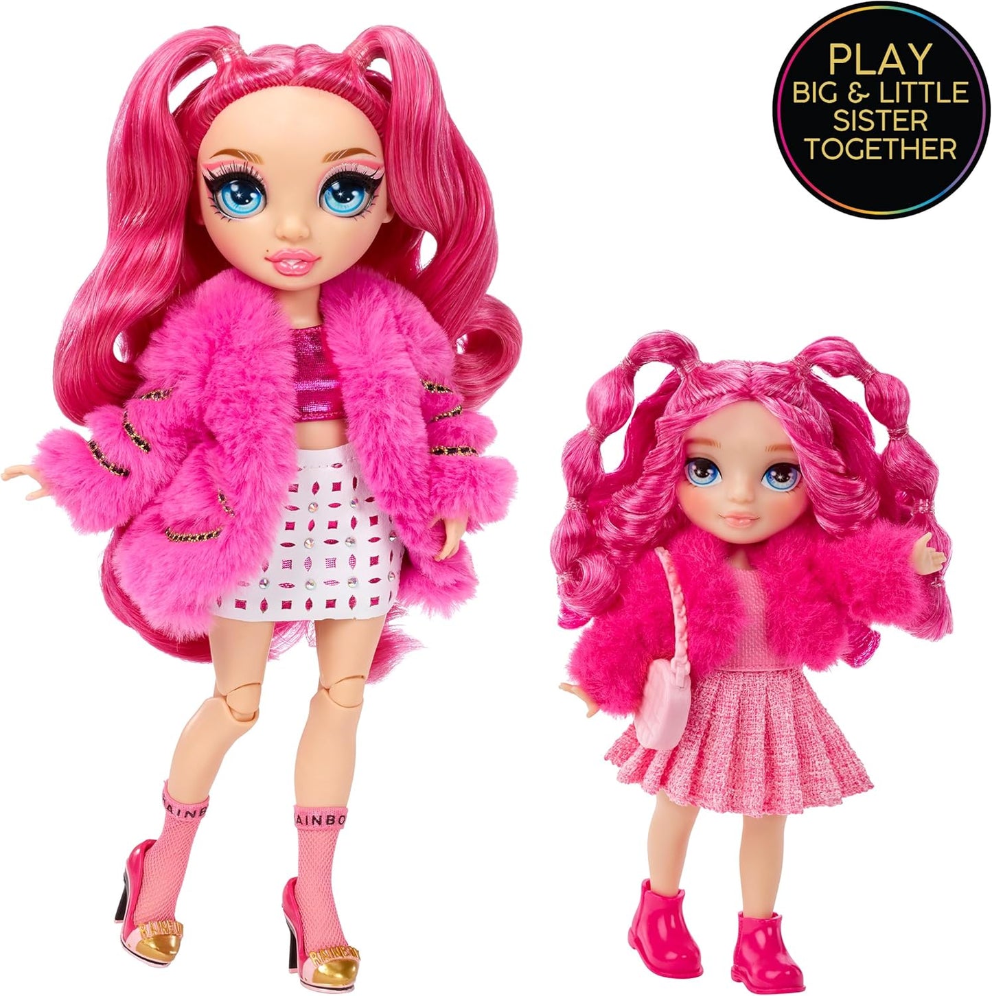 Rainbow High Littles – Magenta Monroe, Pink 5.5" Posable Small Doll with Purse, Magical Pet Kitty, Girls Toy Gift, Kids Ages 4-12 Years
