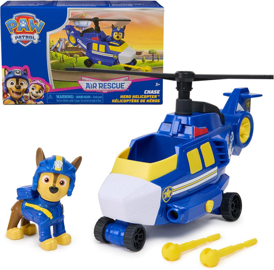 Air Rescue Chase Action Figure & Hero Helicopter Toy with Projectile Launcher & 2 Projectiles, Kids Toys for Boys & Girls Ages 3+