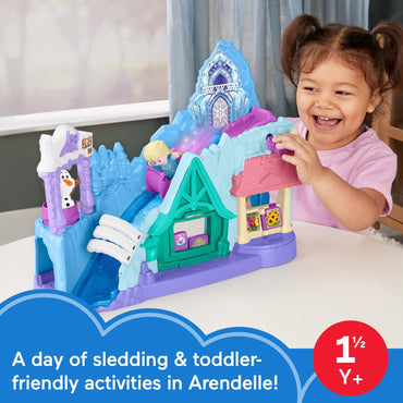 Fisher-Price Little People Toddler Toy Disney Frozen Arendelle Sledding Adventures Playset with Figures for Pretend Play Ages 18+ Months