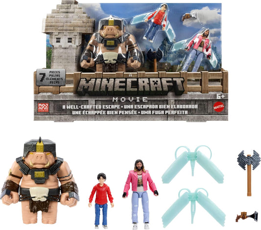 Minecraft A Well-Crafted Escape Figure Pack with 3 Action Figures & 4