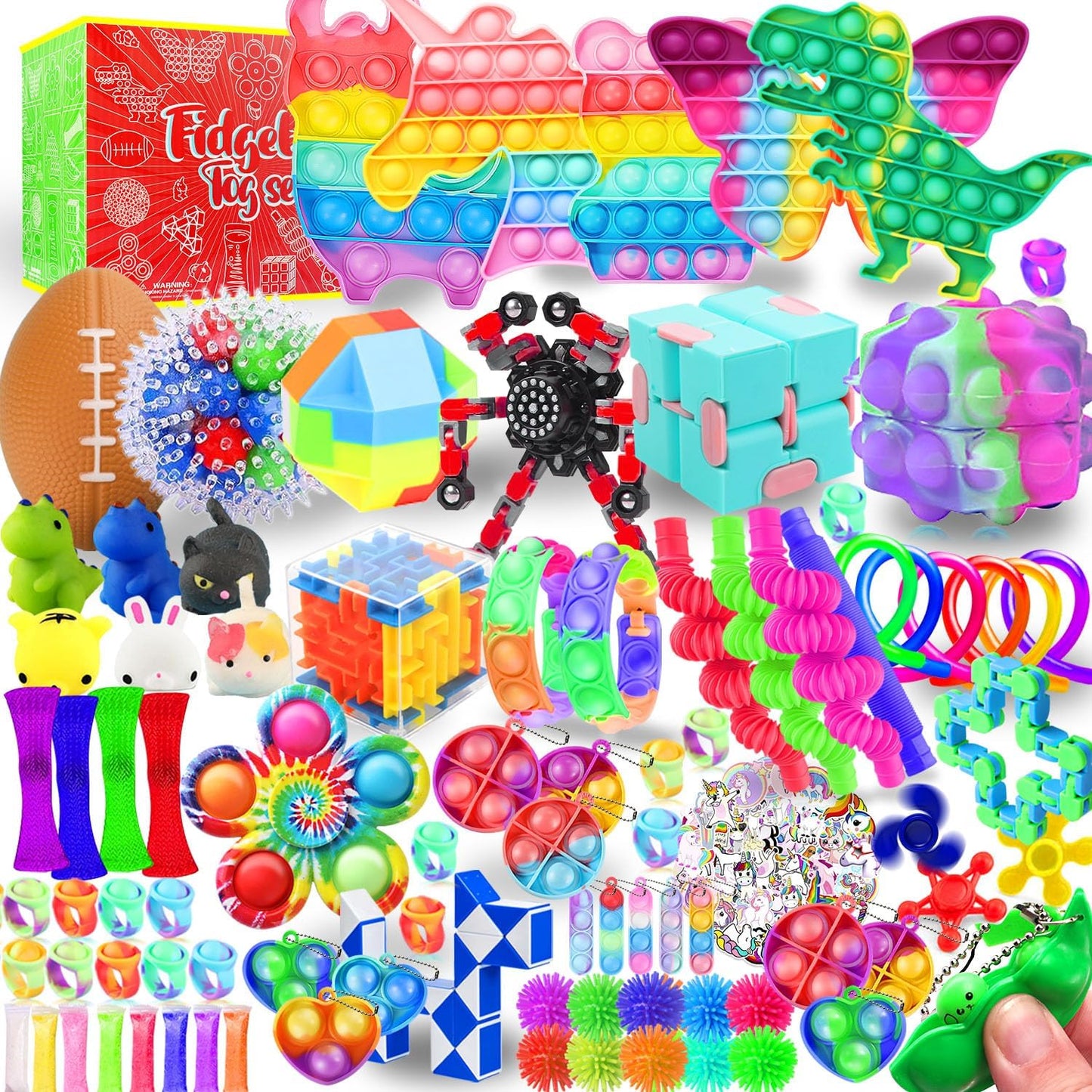 160 Pack Fidget Toys Set – Sensory Toys for Kids with Autism & ADHD, Mini Bulk Party Favors, Pinata Stuffers, Classroom Treasure Box Prizes, Stress Relief Toy Assortment