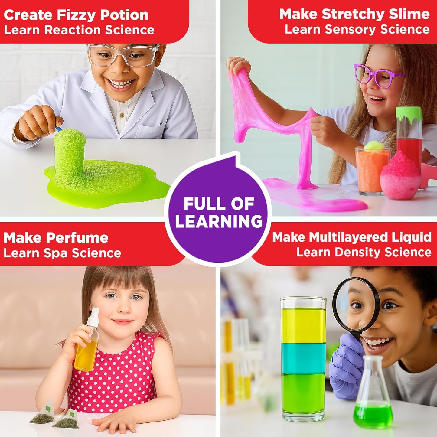 My First Science Kit for Kids Ages 4-5-6-7-8| Birthday Gift Ideas for 4-8-12 Year Old Boys & Girls| Toy Stem Kit with 100+ Experiments| Learning & Educational, Preschool Activities