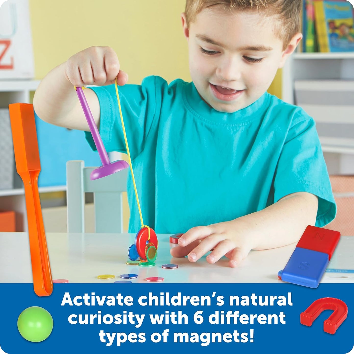 STEM Explorers -Ages 5+, Magnet Movers, Critical Thinking Skills, STEM Certified Toys, Magnets Kids,Magnet Set,Back to School Supplies,39 Pieces