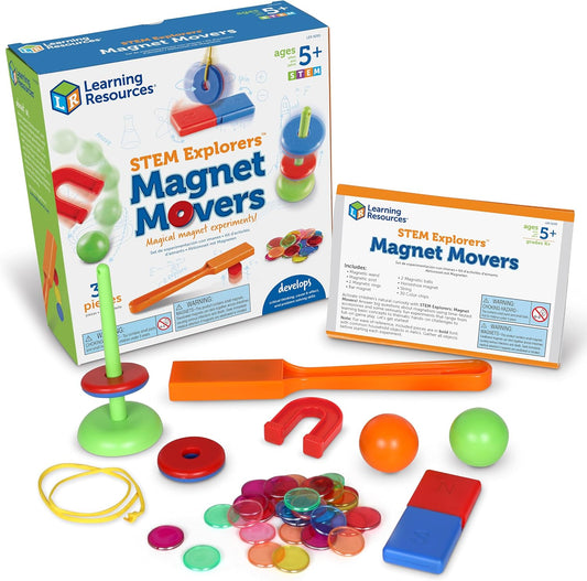 STEM Explorers -Ages 5+, Magnet Movers, Critical Thinking Skills, STEM Certified Toys, Magnets Kids,Magnet Set,Back to School Supplies,39 Pieces