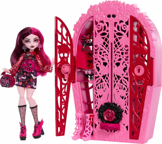 Monster High Skulltimate Secrets Doll & Accessories Set, Garden Mysteries Draculaura with Reveal Closet & 19+ Tea Party Surprises like Clothes