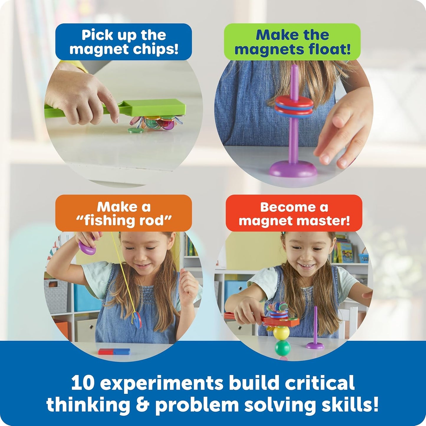 STEM Explorers -Ages 5+, Magnet Movers, Critical Thinking Skills, STEM Certified Toys, Magnets Kids,Magnet Set,Back to School Supplies,39 Pieces
