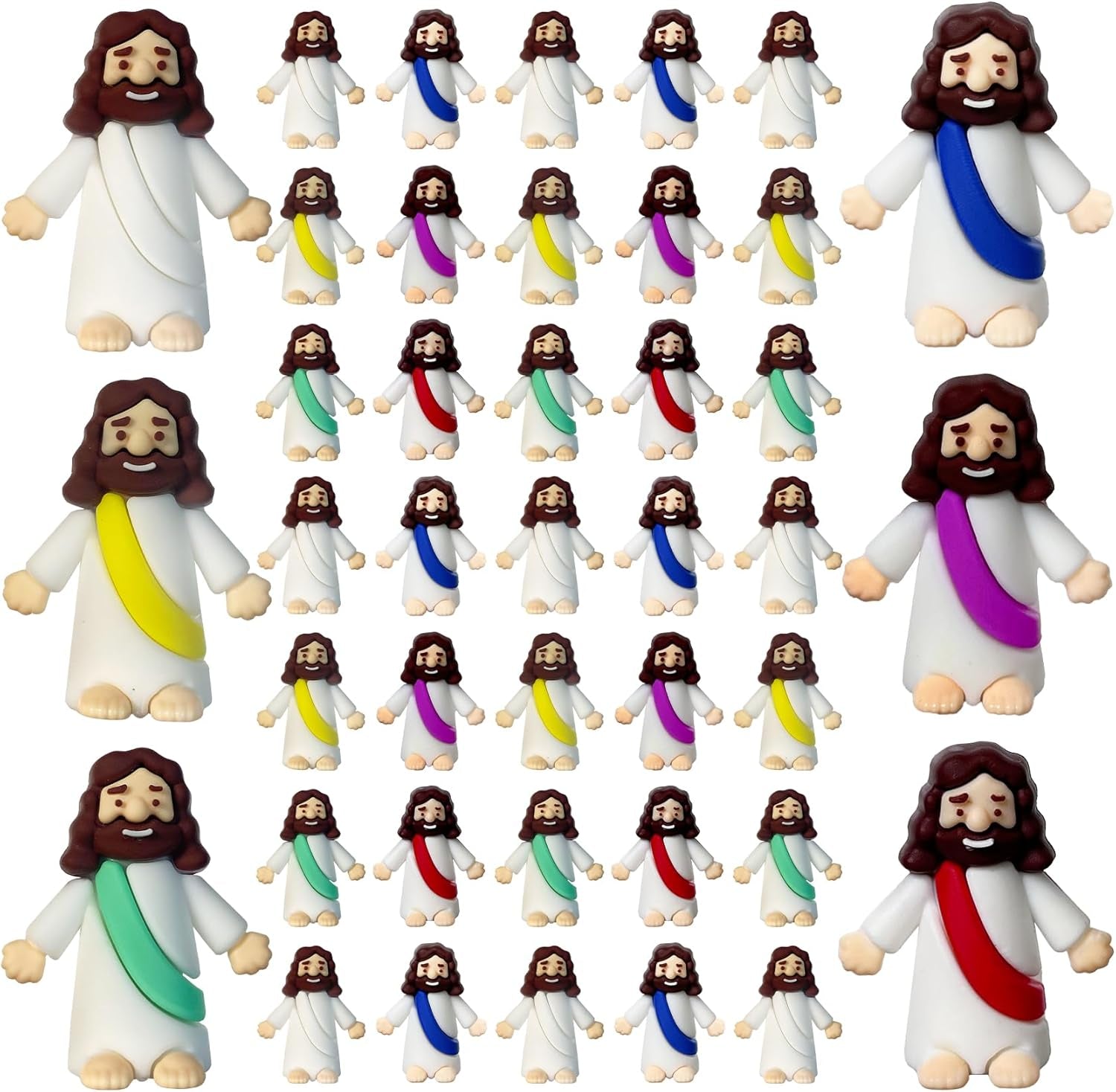 30Pcs Little Jesus Figures, Set of 30Pcs Action Figures Mini Jesus Figurines in Bulk, Tiny Jesus Figures to Hide and Seek Religious Gifts for Easter Egg Stuffers Fillers