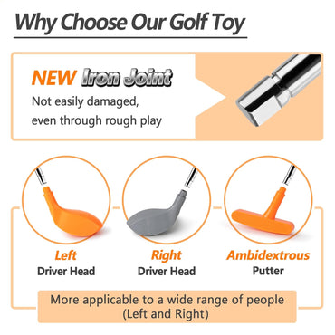 Kids Golf Toys Set W/Left & Right Club Head, Boys Outdoor Sport Toy Age 3-5, Toddler Indoor Golf Ball Game, Child Exercise Active, Yard Play Birthday Gift 4 6 7 8 Year Olds Toddler Girl