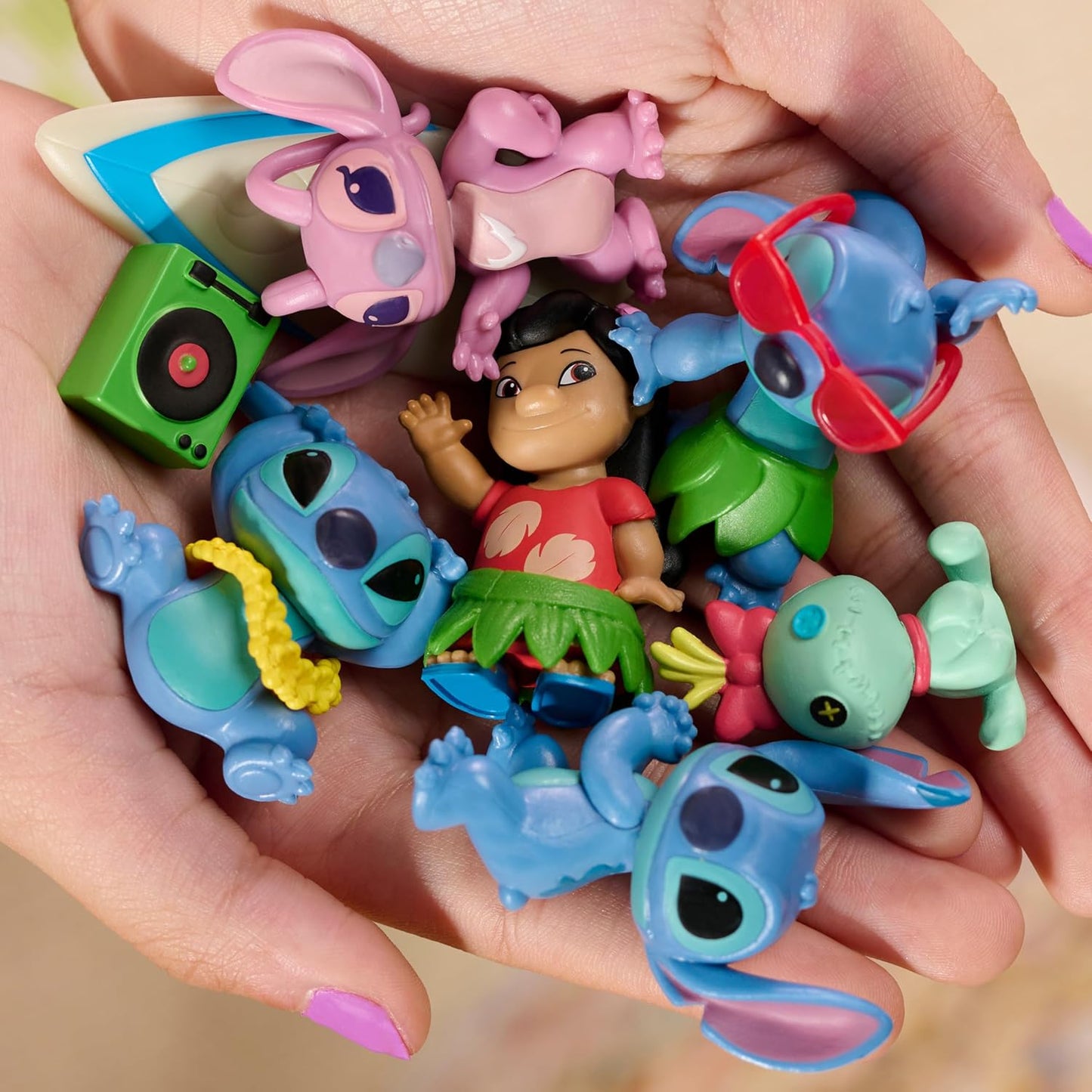 Disney Stitch Collectible Figure Set with Accessories, 11-Pieces, 2-Inch Figurines, Includes Stitch, Lilo, Angel, & Scrump, Collectible Toys, Home Decoration, Kids Ages 3+