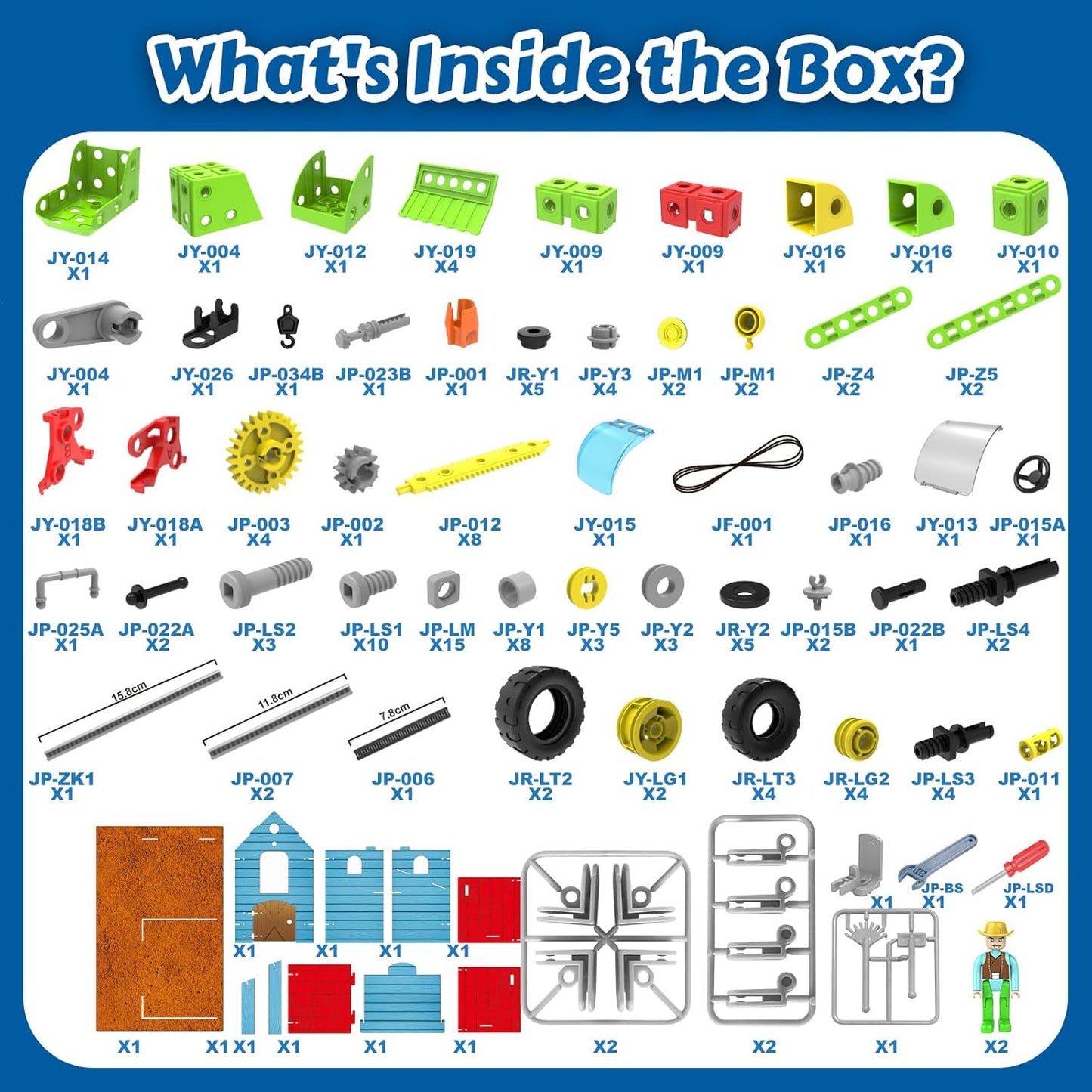 8-In-1 Farm Building Toys for Kids 4 5 6 7 8+ Year Old Boy & Girl, 153 PCS Tractor STEM Toy for Kids, 8 in 1 Learning Toys Educational Construction Blocks Building Set Birthday Gift for Kid
