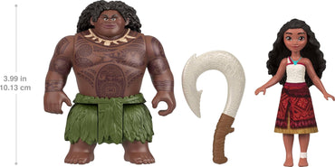 Disney Moana 2 Toys, Moana & Maui Ocean Adventures 2-Pack with 2 Small Dolls & Hook Accessory, Inspired by the Movie