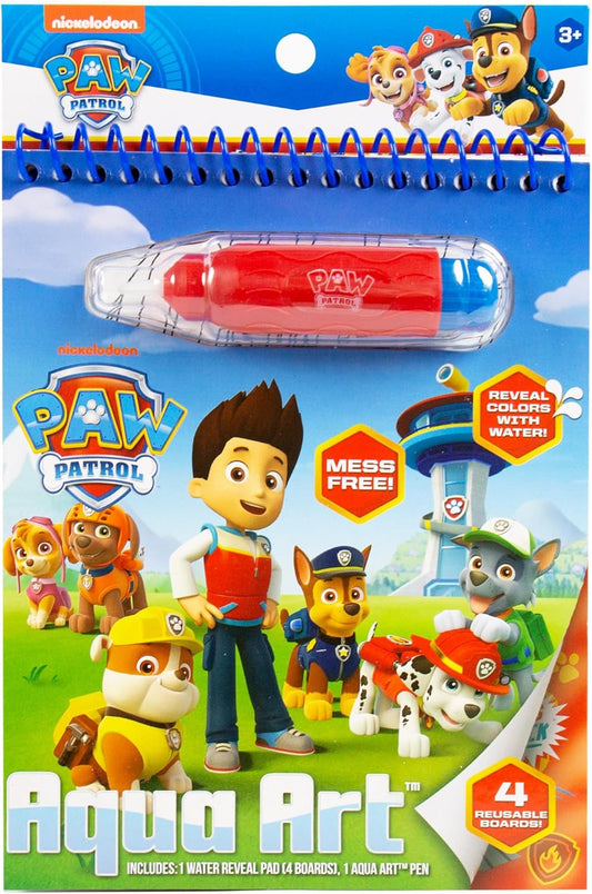 Paw Patrol Aqua Art, Color 4 Reusable Aqua Art Pages with a Water Pen, Reusable No-Mess Toddler Activities, Water Reveal Activity Book, Paw Patrol Toy, Toddler Travel Activities, Kids Travel Toys