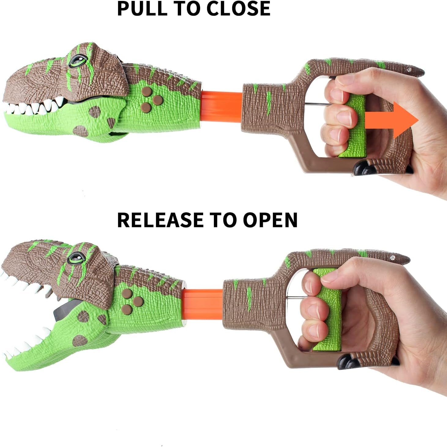 Dinosaur Chomper Toys for Kids with 3 Roar Sounds and Light Jurassic Dinosaurs Grabber Claw T-Rex Reacher Robot Hand Pincher Dino Snapper