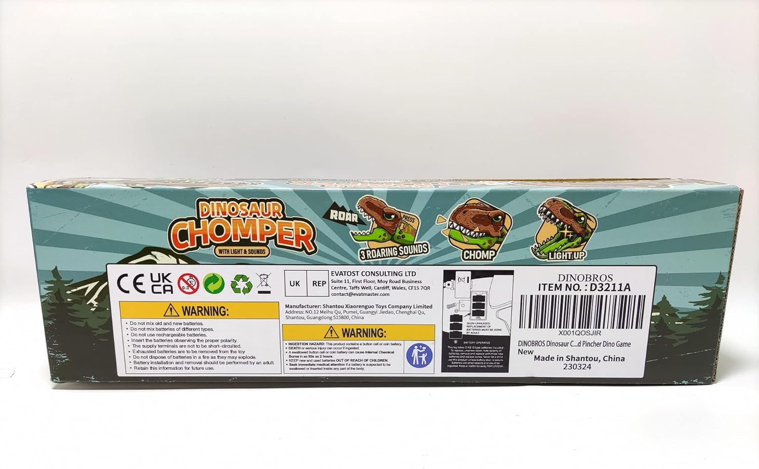 Dinosaur Chomper Toys for Kids with 3 Roar Sounds and Light Jurassic Dinosaurs Grabber Claw T-Rex Reacher Robot Hand Pincher Dino Snapper