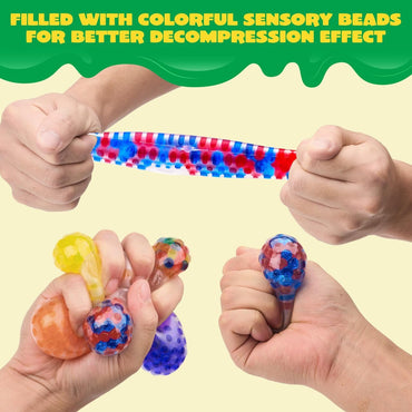 Mini Stress Ball, Random 9 Pack for Adults, Squishy Toy Stress Relief Ball, Relieve Work Anxiety, Exercise Hand Flexibility, Party Favors