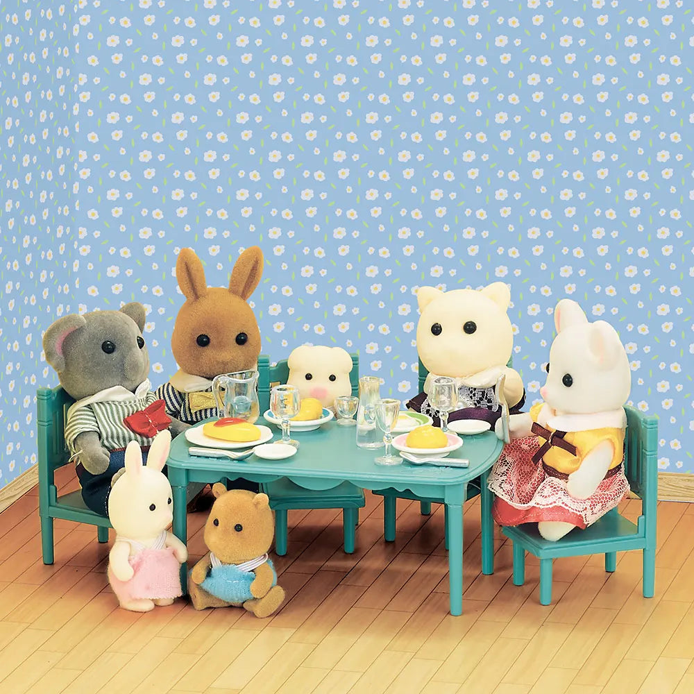 1:12 Miniature Furniture Forest Family Kitchen Toy Dining Table Dollhouse Accessories Bathroom Pretend Play for Girl Gifts Toys