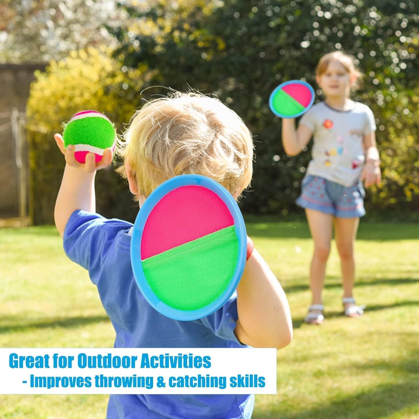 Toss and Catch Ball Game Outdoor Toys for Kids Yard Games Beach Toys outside Games for 3 4 5 6 7 8 9 10 Year Old Boys Girls (Upgraded)