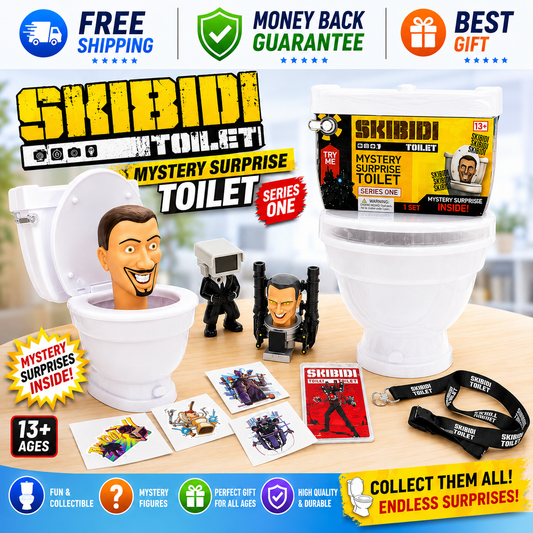 Skibidi Toilet Giant Mystery Surprise collectible toy with pop-up head and mystery figures