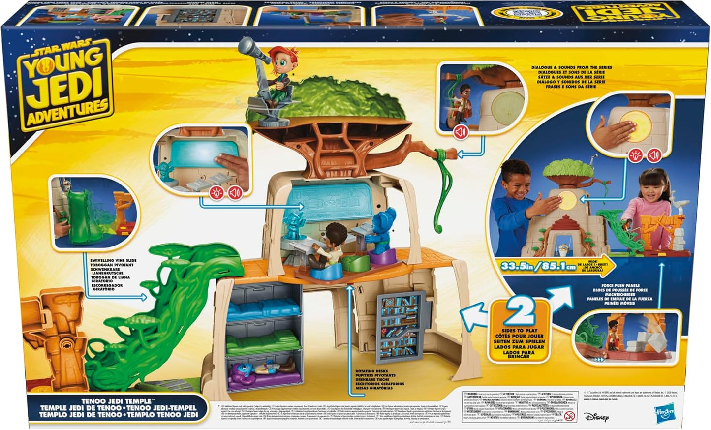 : Young Jedi Adventures Tenoo Jedi Temple, 20-Inch-Tall Playset with Lights & Sounds, 2 Action Figures, Preschool Toys for 3 Year Old Boys & Girls & Up