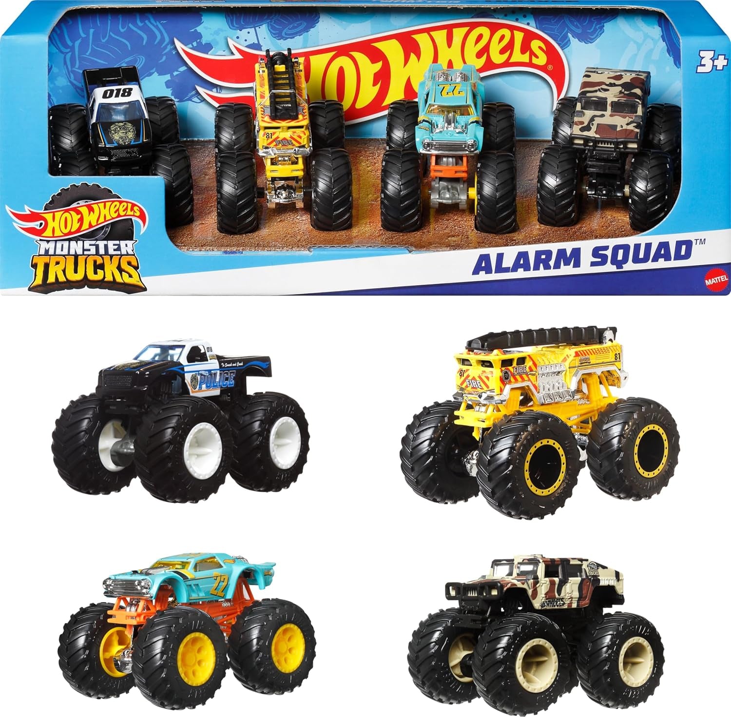 Monster Trucks 1:64 Scale 2-Pack Assortment with Giant Wheels