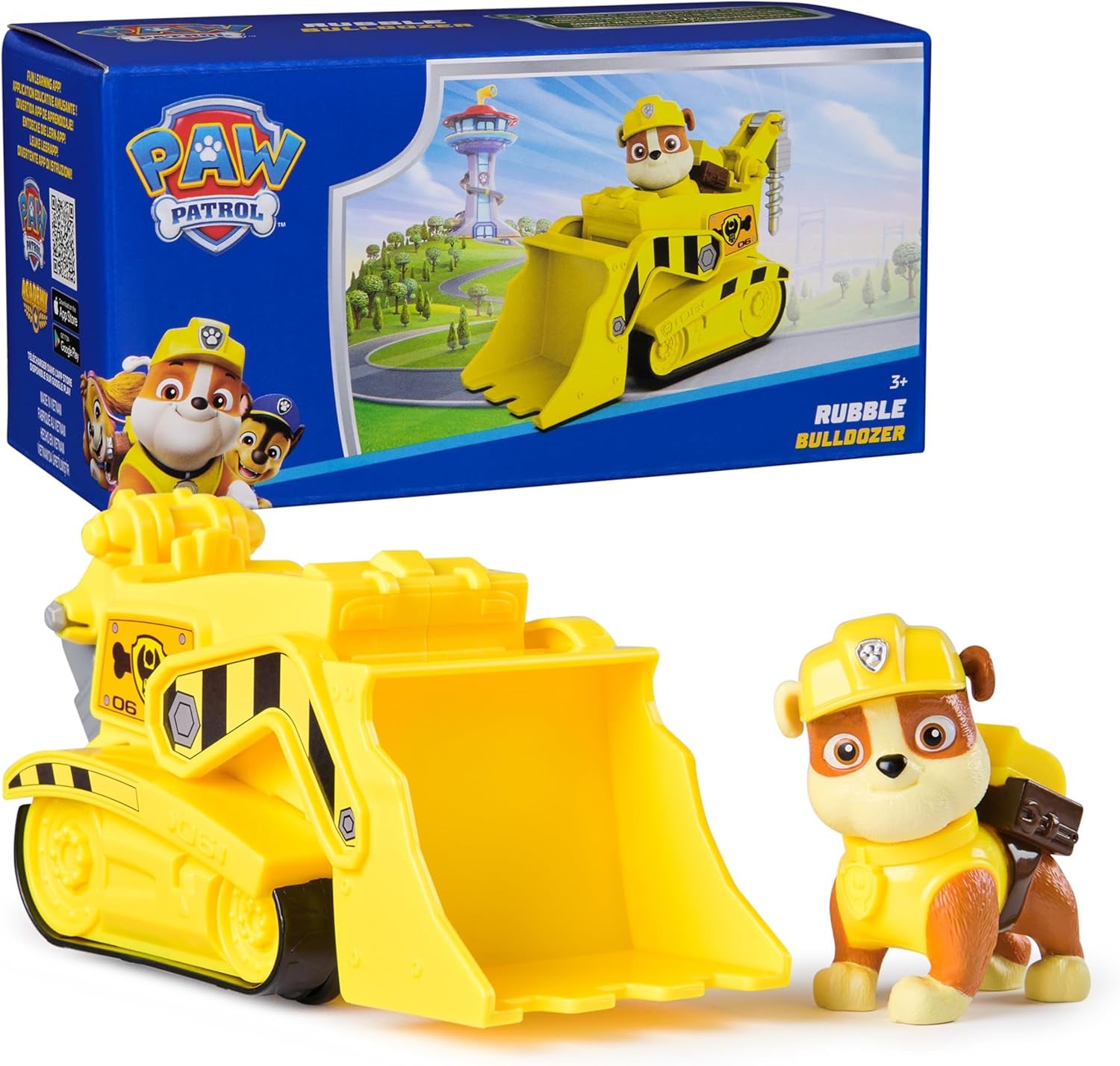 , Rubble’S Bulldozer Toy Truck with Collectible Action Figure, Sustainably Minded Kids Toys for Boys & Girls Ages 3 and Up