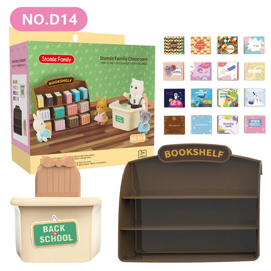 1:12 Miniature Furniture Forest Family Kitchen Toy Dining Table Dollhouse Accessories Bathroom Pretend Play for Girl Gifts Toys