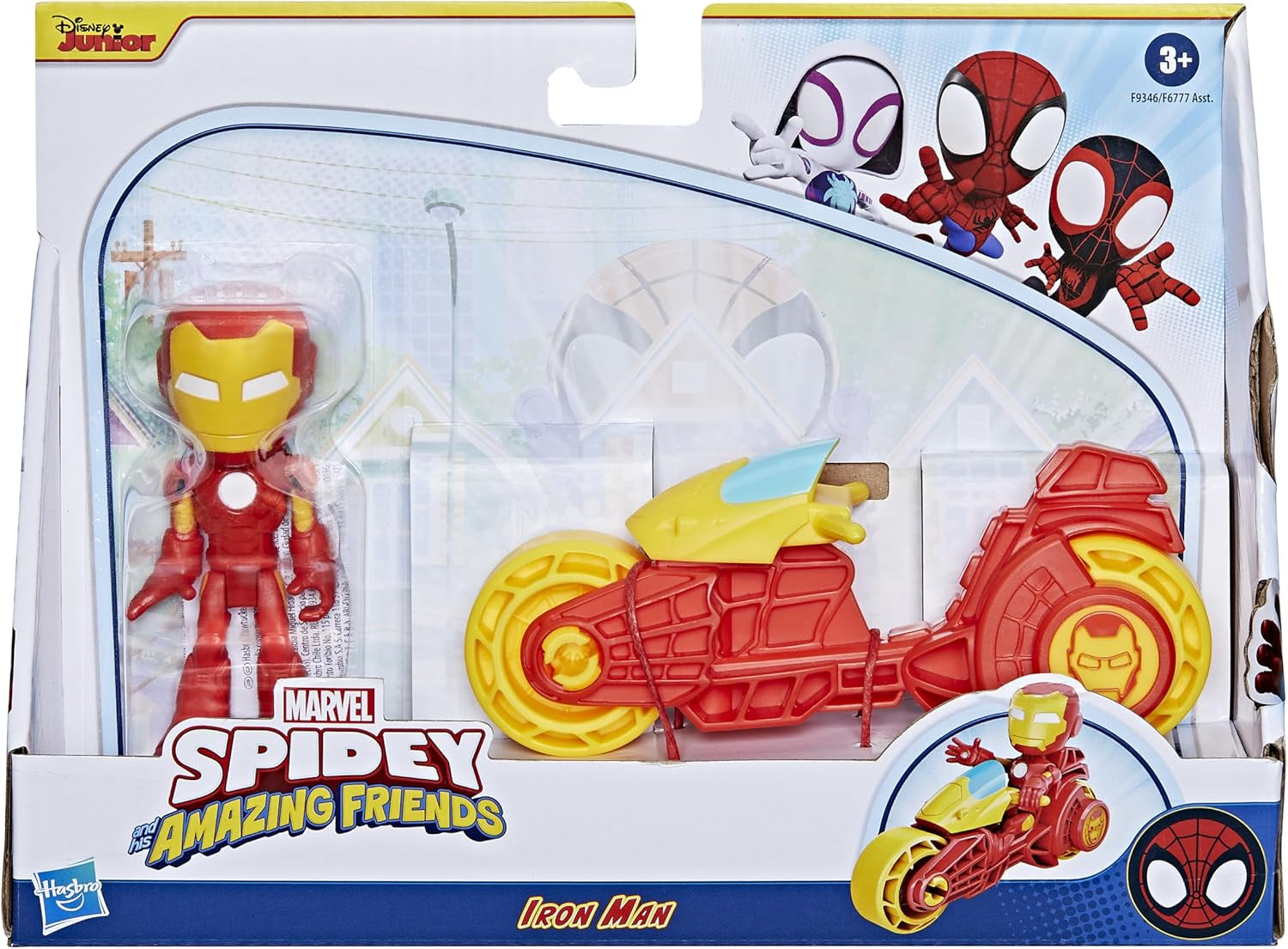 , Iron Man Action Figure & Toy Motorcycle Playset, Marvel Super Hero Preschool Toys for Kids 3 and Up