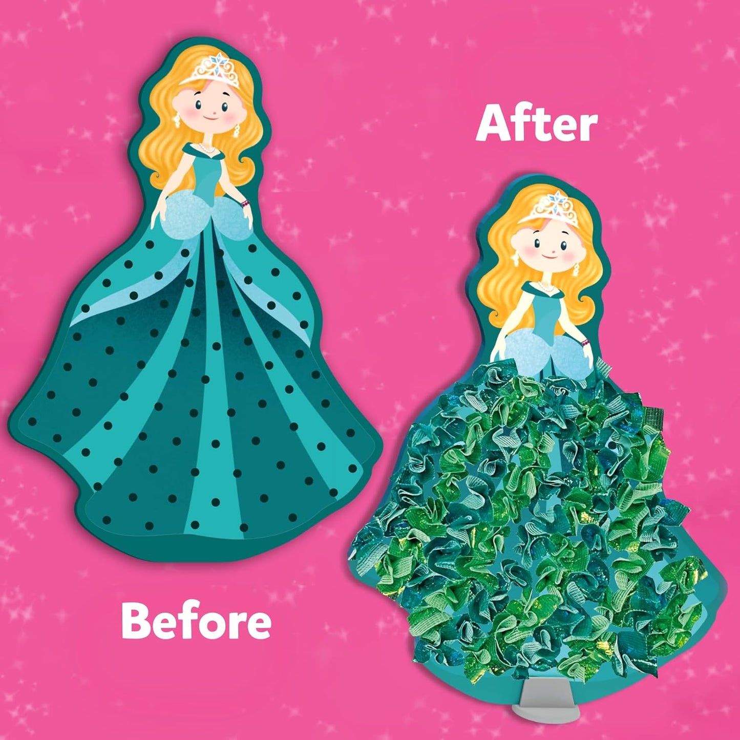 Poke-In Art - Magical Princesses, Mess-Free Fun for Kids, DIY Wood Craft Kits, Creative Activity, Gifts for Girls & Boys Ages 4, 5, 6, 7, 8, 9