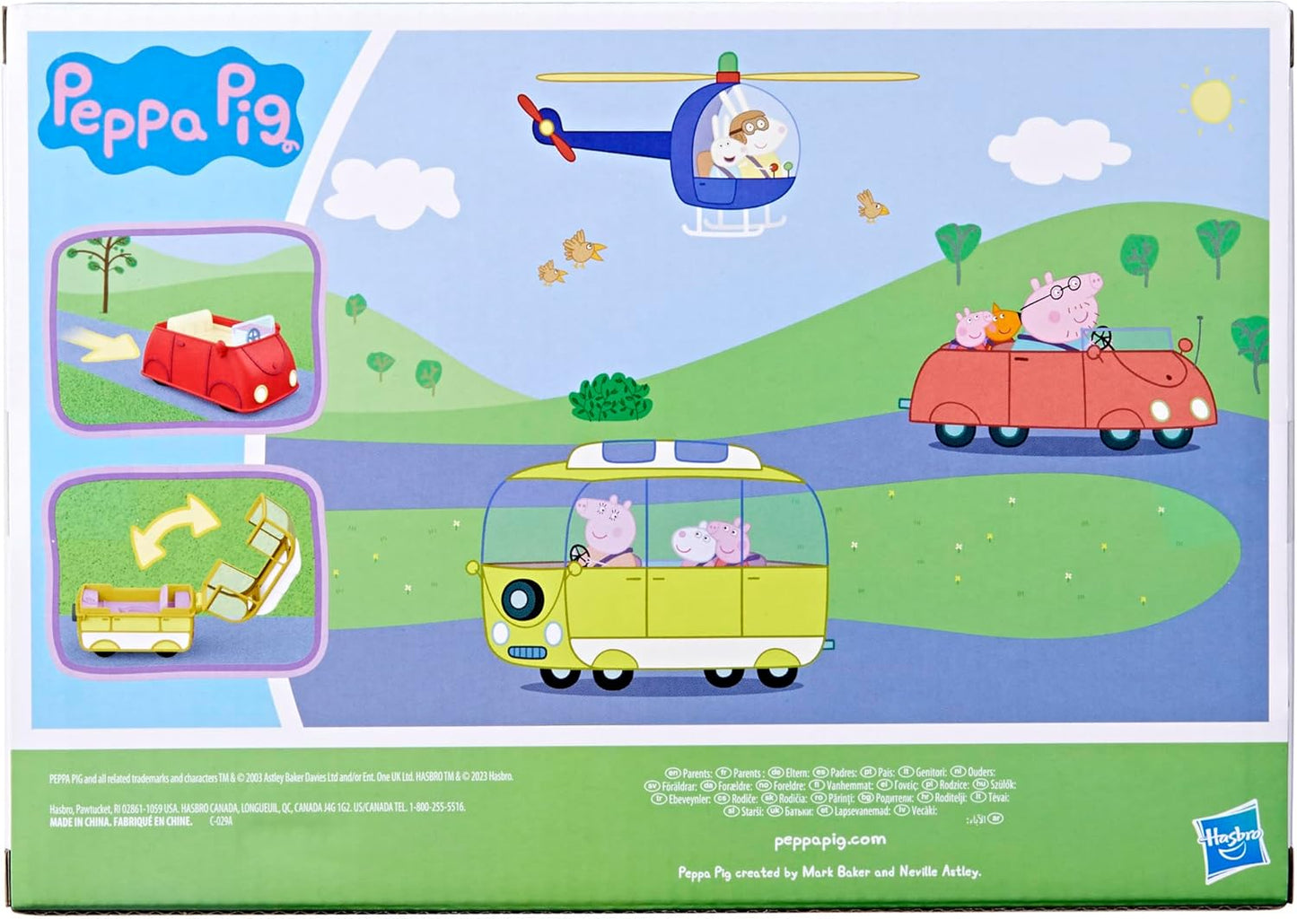 Peppa'S Little Vehicle Playset for Girls and Boys, Includes Helicopter, Camper, and Car, and 5 Figures Set, Preschool Toys, Ages 3+ (Amazon Exclusive)