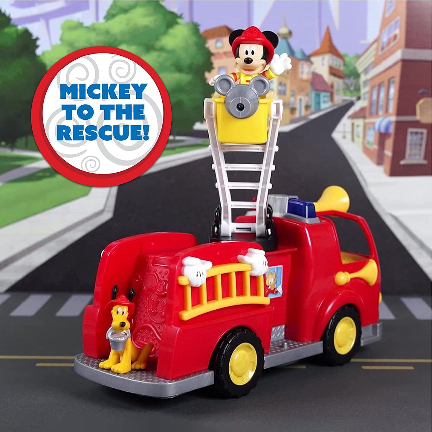 ’S Mickey Mouse Mickey’S Fire Engine, Figure and Vehicle Playset, Lights and Sounds, Officially Licensed Kids Toys for Ages 3 up by