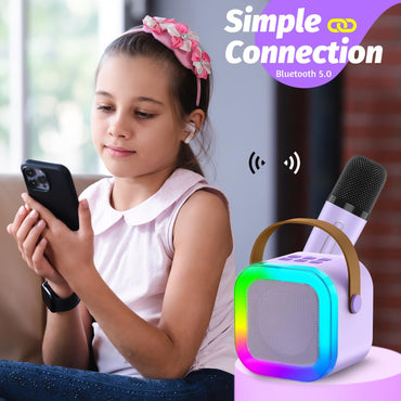 Kids Karaoke Microphone Machine Toy, 4-12 Years Old Girls Christmas Birthday Gift for Girls, Karaoke Toys Gifts for Girls Ages 4, 5, 6, 7, 8, 9, 10, 12 +Year Old Birthday Party.