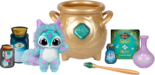 - Magical Real Misting Gold Cauldron with 8 Inch Non-Electronic Plush Toy. Follow the Spell Book Add the Magic Ingredients. Who Will You Magically Create?