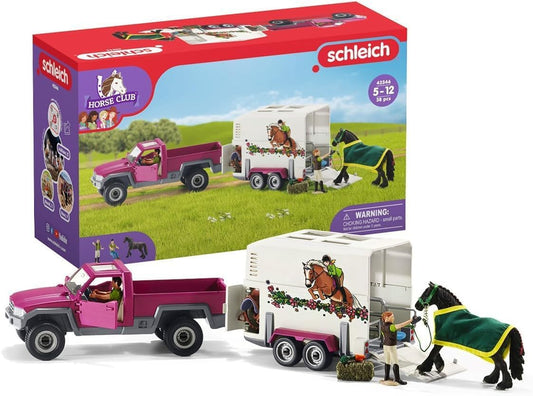 Horse Club - 38-Piece Toy Trailer and Truck Playset with Horse, Rider Action Figure and Accessories, Detailed Animal Toys for Kids Ages 5+