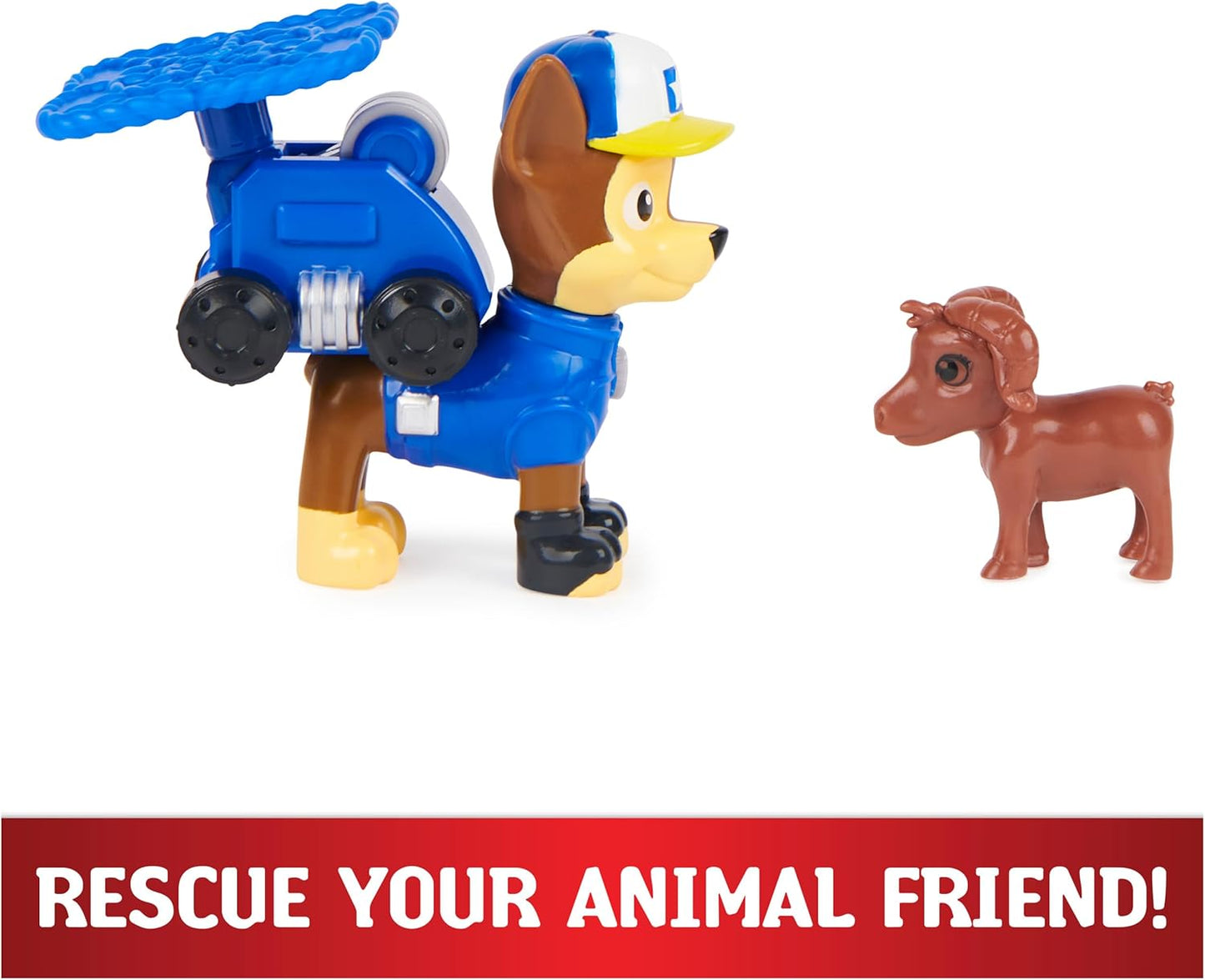 , Big Truck Pups Chase Action Figure with Clip-On Rescue Drone, Command Center Pod and Animal Friend Kids Toys Ages 3 and Up