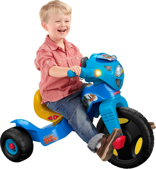 PAW Patrol Toddler Tricycle Lights & Sounds Trike Toy Bike with Handlebar Grips & Storage for Preschool Kids Ages 2+ Years