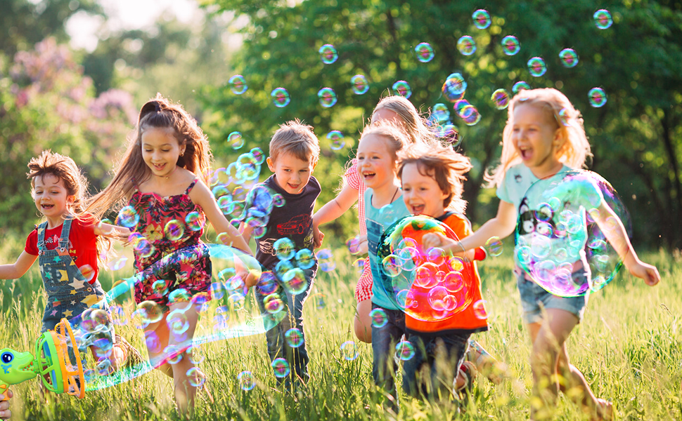 Bubble Gun Bubble Machine Dinosaur Bubble Blower Toy for Kids and Toddlers Bubble in Bubble Gun Party Favors Birthday Christmas Easter Gift for 3 4 5 6 7 8 9 Years Old Boys and Girls (Green)