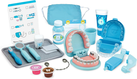Super Smile Dentist Kit with Pretend Play Set of Teeth and Dental Accessories (25 Toy Pieces) Pretend Dentist Play Set, for Kids Ages 3+