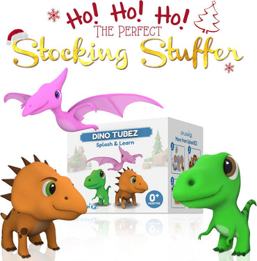 Mold Free Dinosaur Bath Toys, No Hole Bath Toys for Toddlers, Bathtub Dinosaur Set for Kids, No Mold Floating Water Dino Set for Pool, Bpa-Free Safe Fun, Infant Babies Ages 1 3 6 12 18 Mo