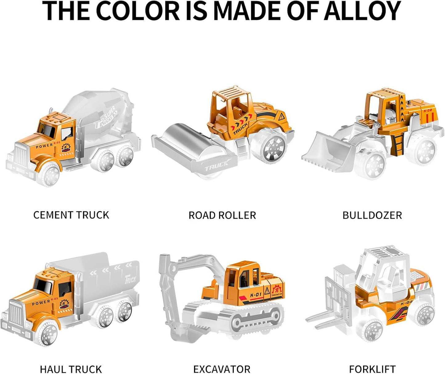 Toddler Toys for 3 4 5 6 Years Old Boys, Die-Cast Construction Toys Car Carrier Vehicle Toy Set W/Play Mat, Kids Toys Truck Alloy Metal Car Toys Set for Age 3-9 Toddlers Kids Boys & Girls
