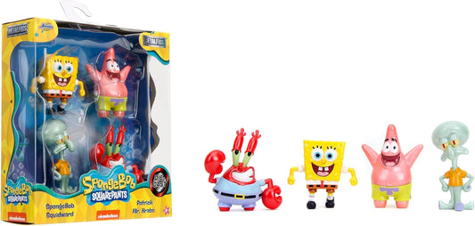 Spongebob Squarepants 2.5" 4-Pack Die-Cast Figures, Toys for Kids and Adults