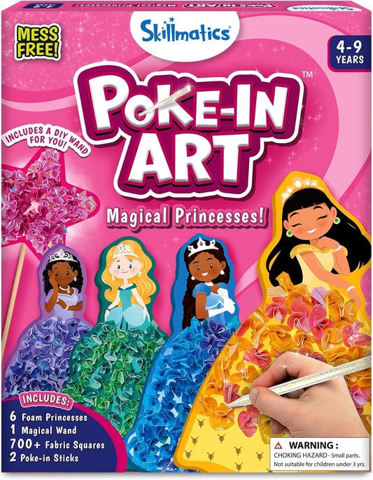 Poke-In Art - Magical Princesses, Mess-Free Fun for Kids, DIY Wood Craft Kits, Creative Activity, Gifts for Girls & Boys Ages 4, 5, 6, 7, 8, 9