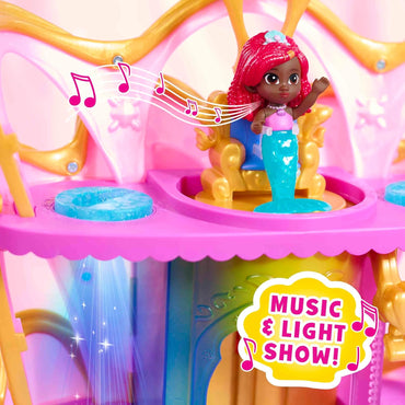 Disney Junior Ariel Deluxe Atlantica Palace Playset and 4-Inch Figures, Lights and Sounds, 20-Pieces, Kids Toys for Ages 3 Up