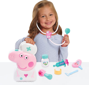 Peppa Pig Checkup Case Set with Carry Handle, 8-Piece Doctor Kit for Kids with Stethoscope, Kids Toys for Ages 3 up by