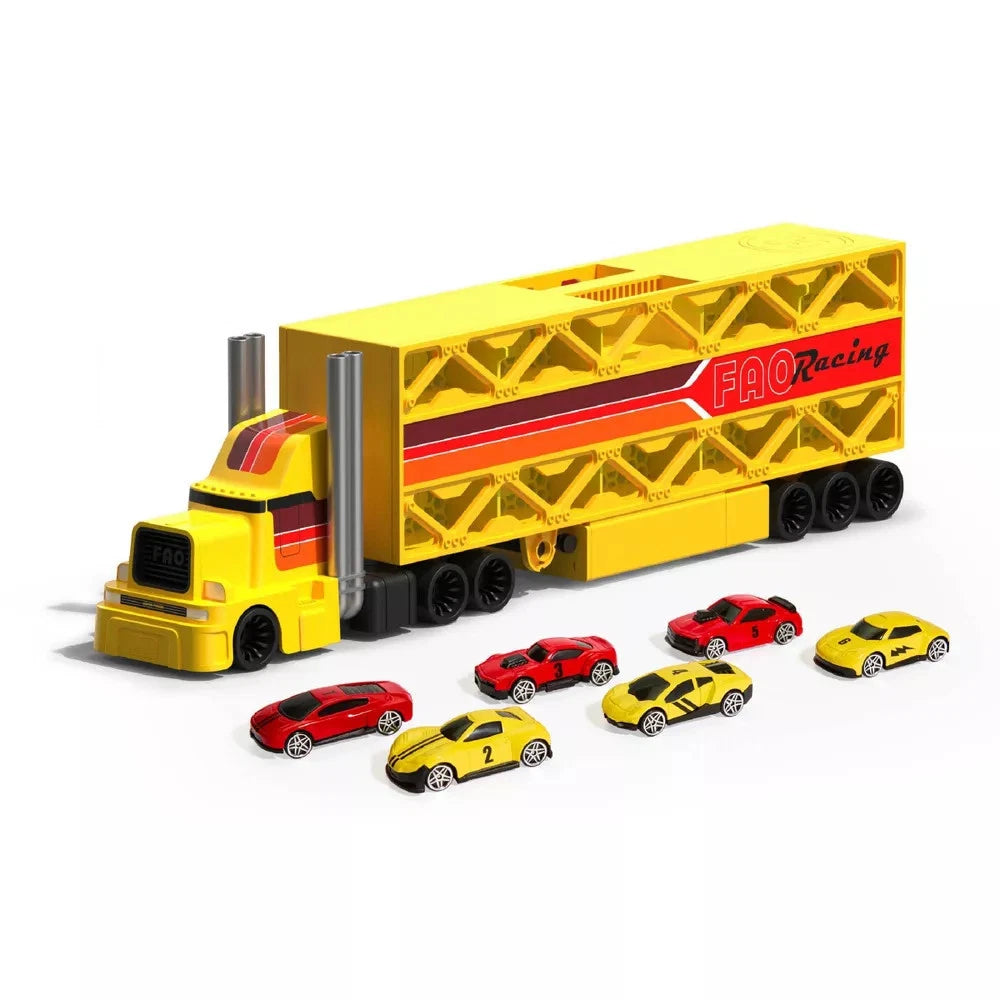 FAO Schwarz Ultimate Truck Collection – Diecast Toy Truck Set with Storage