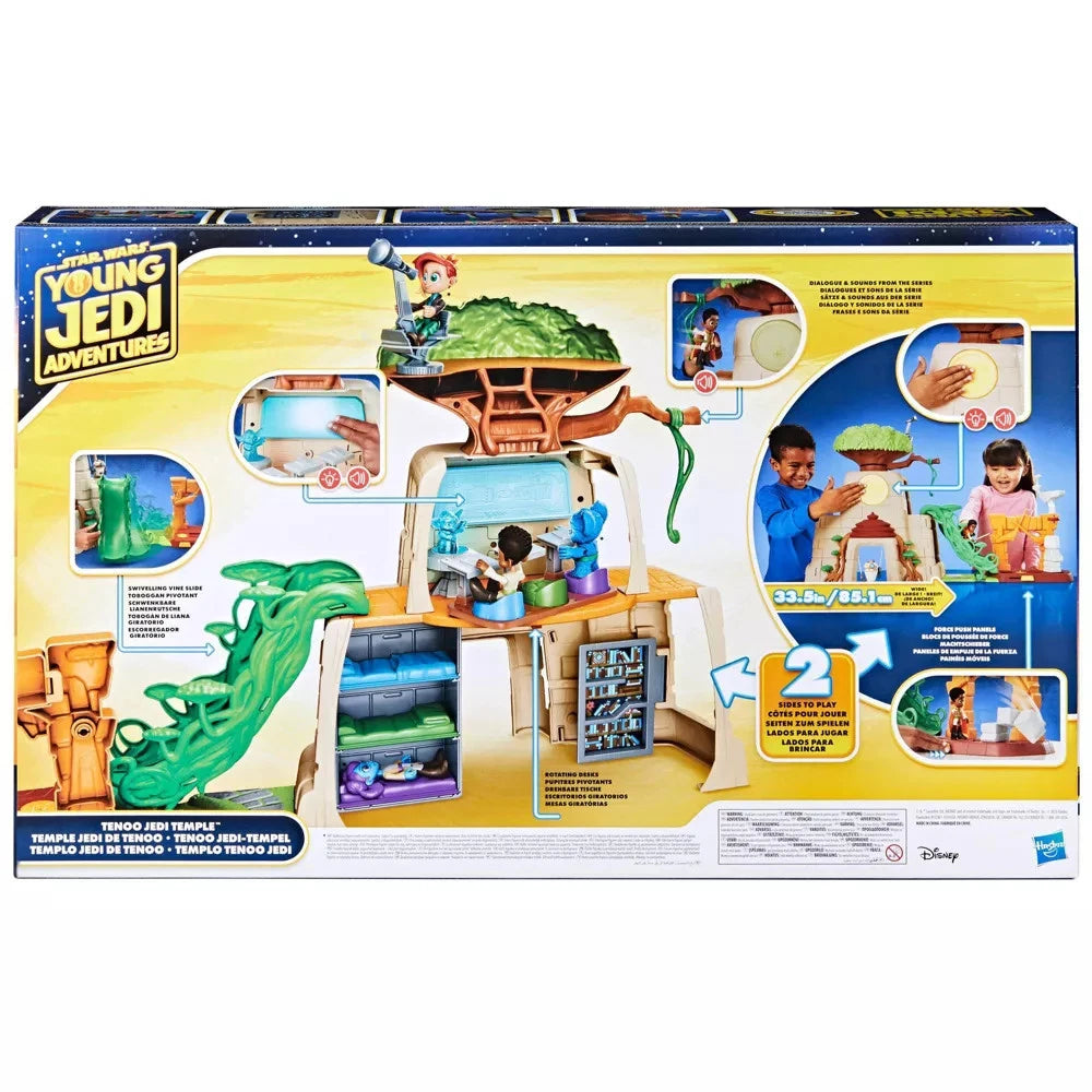 Star Wars Young Jedi Adventures – Tenoo Jedi Temple Playset with Lights & 2 Figures