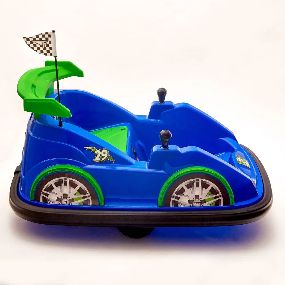 Flybar FunPark Racer Bumper Car – Blue Ride-On Toy for Kids Ages 1.5–4