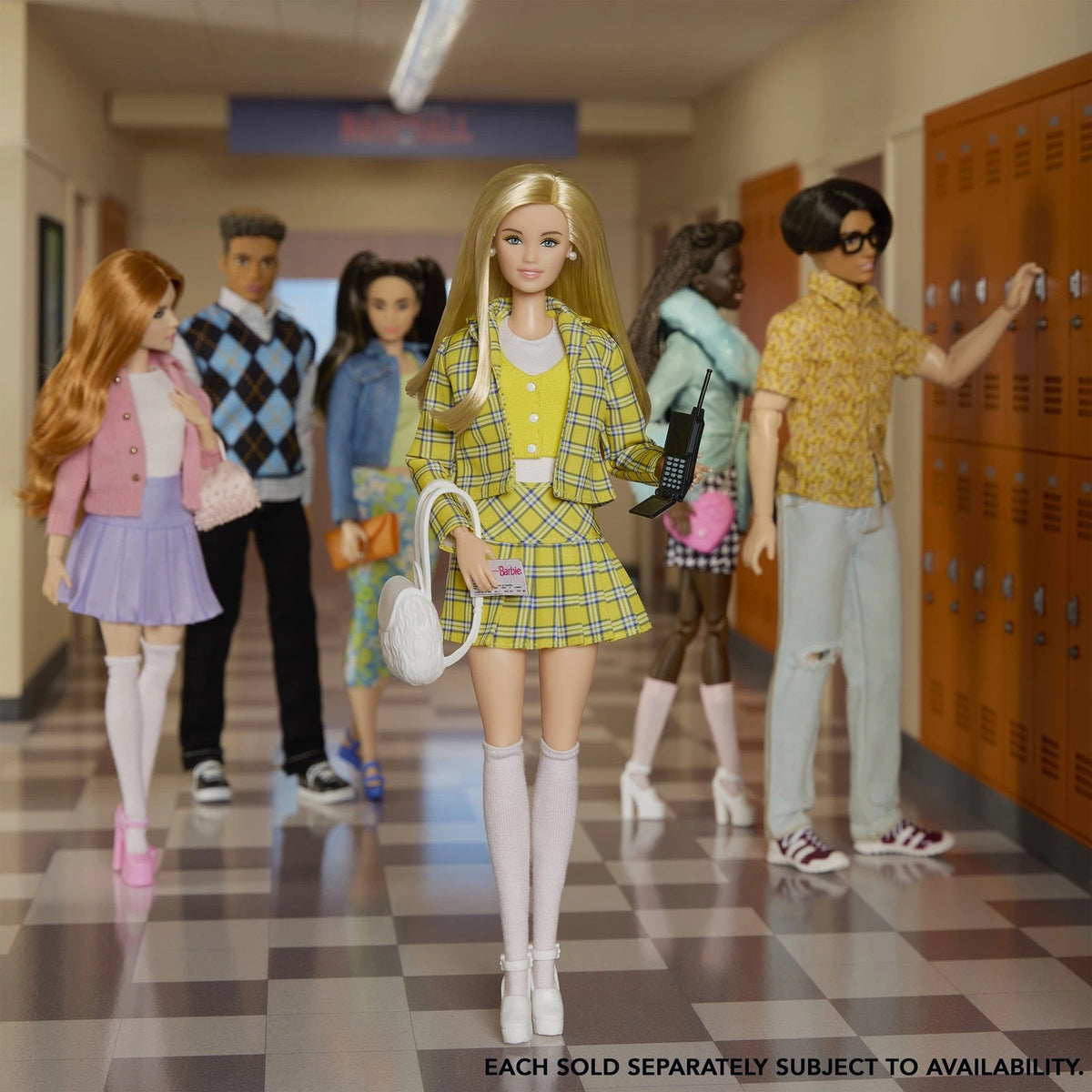 Mattel Barbie Signature Cher Collector Doll, Yellow Plaid Suit, White Mini