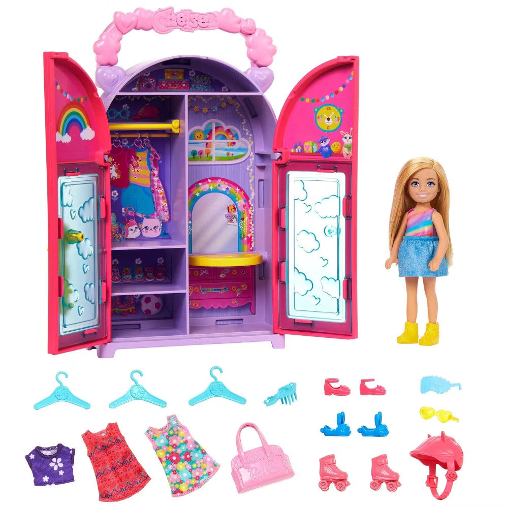 Barbie Chelsea Doll & Closet Playset – Clothes & Accessories Included