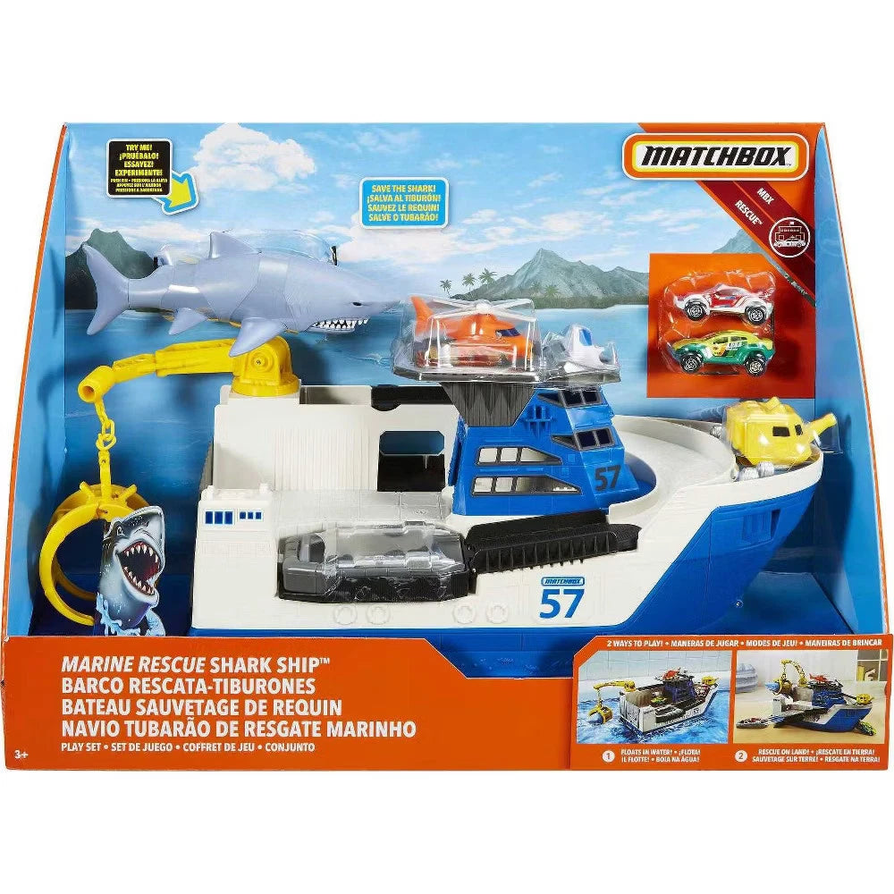 Matchbox Marine Rescue Shark Ship Toy Boat Action Playset
